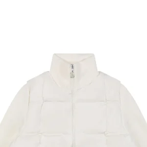 Moncler Quilted Patch Pocket Panelled Down Jacket White