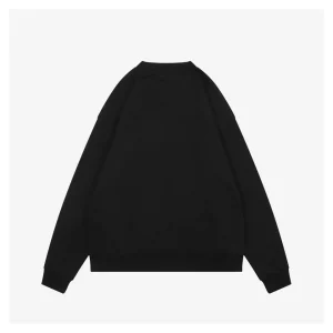 Moncler Rooster Logo M Print Crewneck Sweatshirt Black Back view