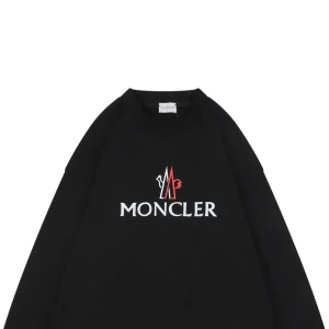 Moncler Rooster Logo M Print Crewneck Sweatshirt Black