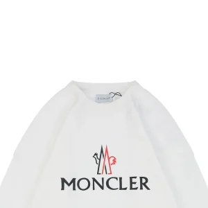 Moncler Rooster Logo M Print Crewneck Sweatshirt White