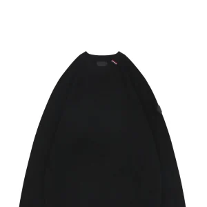 Mxxcler Tricolor Ribbed Collar Crewneck Knit Sweater