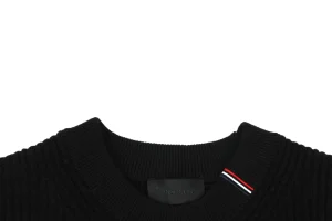 Mxxcler Tricolor Ribbed Collar Crewneck Knit Sweater Collar