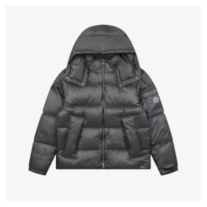 Moncler Vouyere Maya 2 Hooded Down Jacket #510 Grey Front view