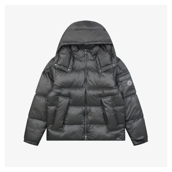 Moncler Vouyere Maya 2 Hooded Down Jacket #510 Grey Front view