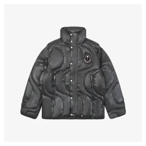 Moncler x Palm Angels Haunani Stand Collar Down Jacket Grey Front view