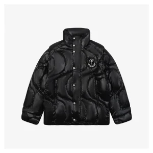 Moncler x Palm Angels Haunani Stand Collar Down Jacket Black Front view
