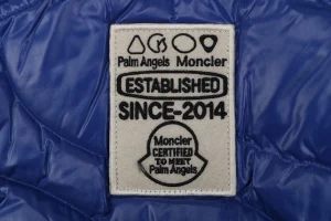 Moncler x Palm Angels Haunani Stand Collar Down Jacket Blue Brand label