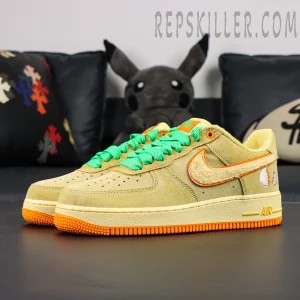 Nike Air Force 1 DOAF “Duck or Egg” PE angled top view showing suede upper and laces