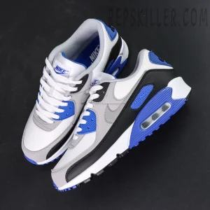 Nike Air Max 90 Hyper Royal top-down angle showing laces and panel details