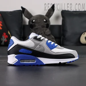 Nike Air Max 90 Hyper Royal lateral side view highlighting Air Max unit