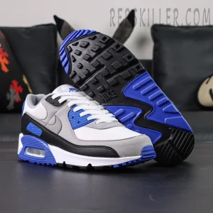 Nike Air Max 90 Hyper Royal outsole view with waffle traction pattern