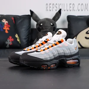 Nike Air Max 95 OG “Bright Mandarin 2.0” side view with gradient upper and orange Air units