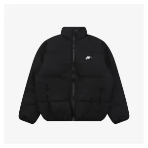 Nike Swoosh Stand Collar Down Jacket Black Front view
