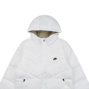 Nike Windrunner Diagonal Quilted Hooded Down Jacket White