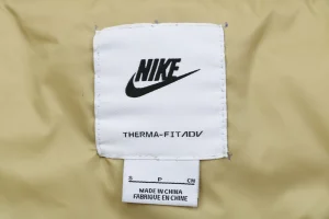 Nike Windrunner Diagonal Quilted Hooded Down Jacket White Brand label