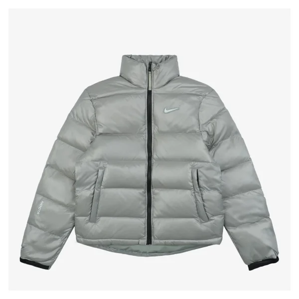 Nike x Drake NOCTA Stand Collar Down Jacket Grey Front view