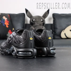 Nike Air Max Plus rear three-quarter view with visible Air Max cushioning