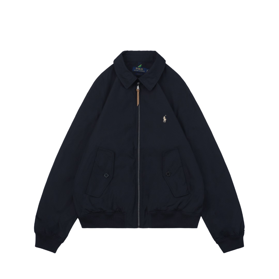 Ralph Lauren Polo Pony Double Pocket Button Jacket Navy Front view