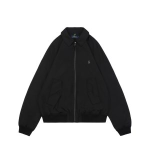 Ralph Lauren Polo Pony Double Pocket Button Jacket Black Front view