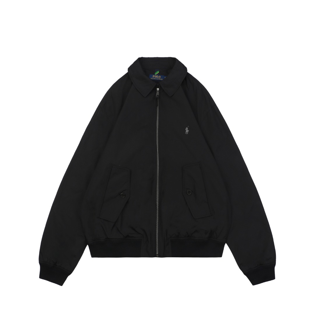 Ralph Lauren Polo Pony Double Pocket Button Jacket Black Front view
