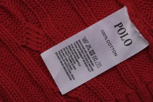 Ralph Lauren Pony Embroidered Cable-Knit Crewneck Sweater Wash label