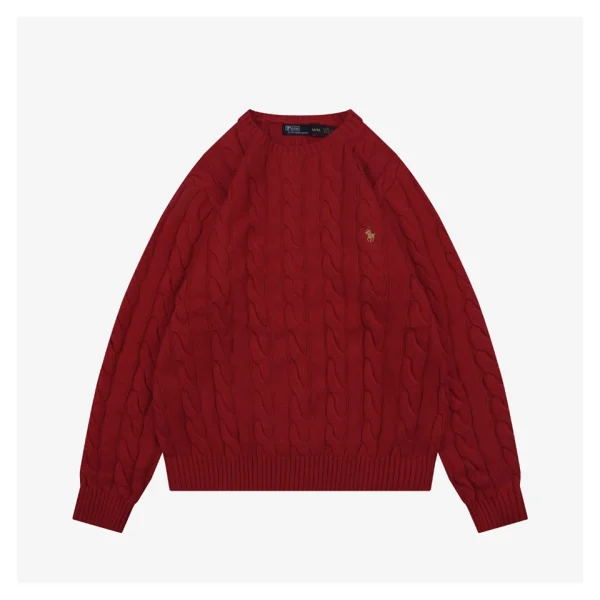 Ralph Lauren Pony Embroidered Cable-Knit Crewneck Sweater Front view