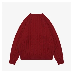 Ralph Lauren Pony Embroidered Cable-Knit Crewneck Sweater Back view