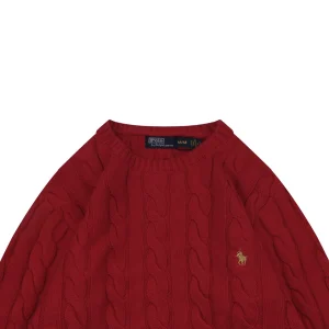 Ralph Lauren Pony Embroidered Cable-Knit Crewneck Sweater