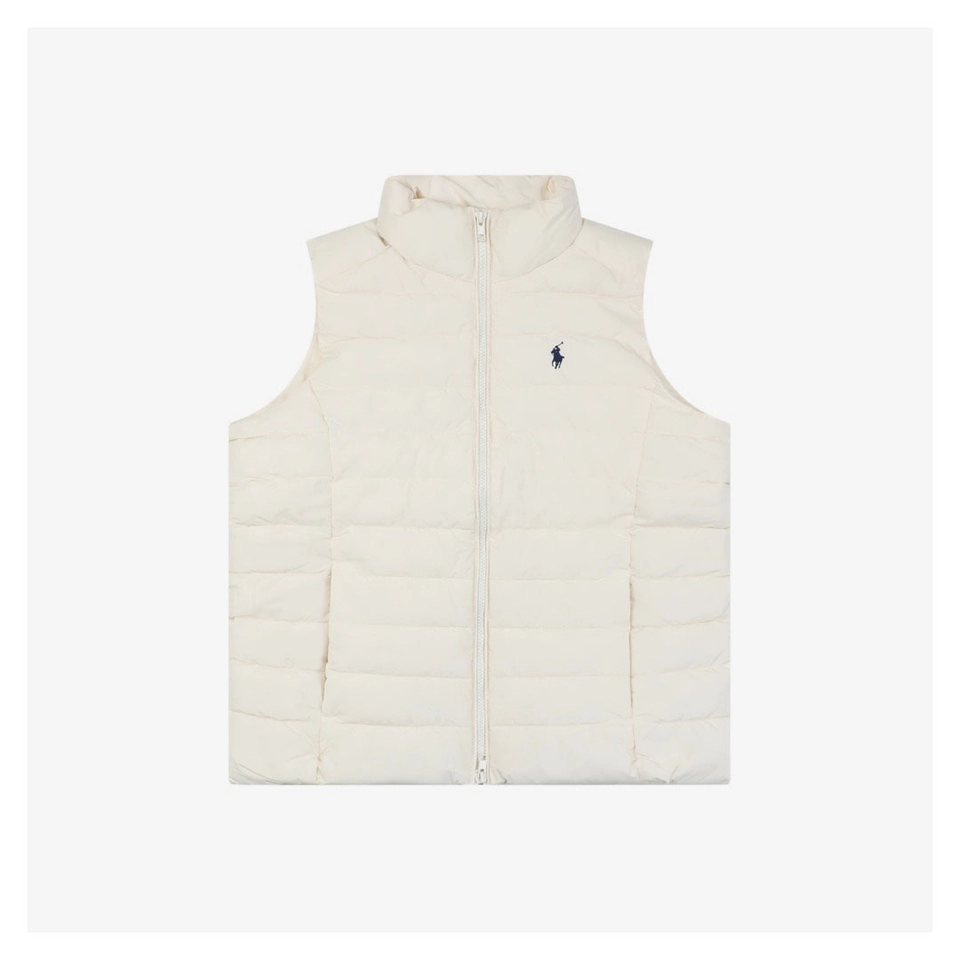 Ralph Lauren Women’s Pony Logo Quilted Down Vest Front view