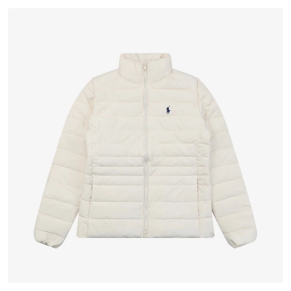 Ralph Lauren Women’s Quilted Pony Logo Down Jacket Front view