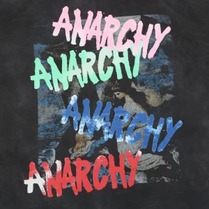 Saint Michael Anarchy Madonna Distressed Printed Hoodie Back Print