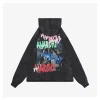 Saint Michael Anarchy Madonna Distressed Printed Hoodie