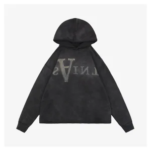 Saint Michael Anarchy Madonna Distressed Printed Hoodie Front view
