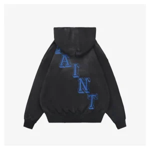 Saint Michael Angel Rebirth Vintage Distressed Graphic Hoodie Back view