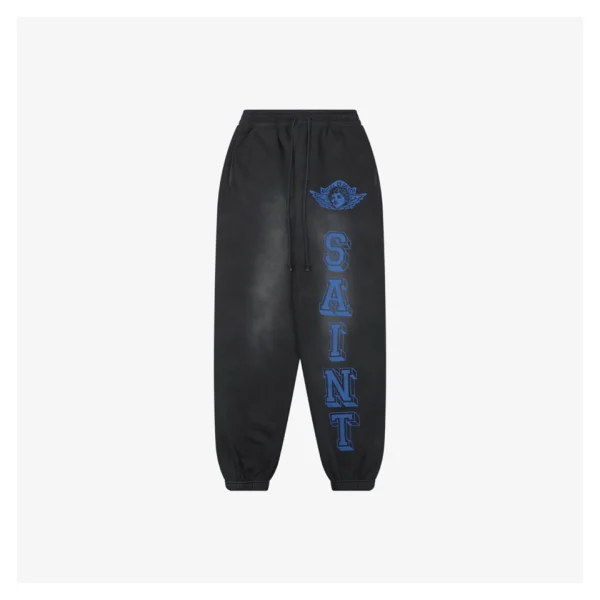 Saint Michael Angel Rebirth Vintage Distressed Print Sweatpants Front view