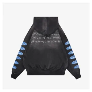 Saint Michael Blue Logo Barrage Graphic Hoodie Back view