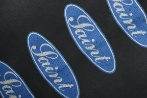 Saint Michael Blue Logo Repeated Graphic Sweatpants Print