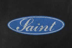 Saint Michael Blue Logo Repeated Graphic Sweatpants Pirnt