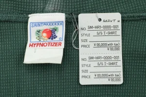 Saint Michael Distressed Double-Layer Waffle Zip Hoodie Green Brand label