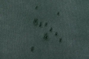 Saint Michael Distressed Double-Layer Waffle Zip Hoodie Green