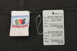 Saint Michael Distressed Double-Layer Waffle Zip Hoodie Grey Brand label