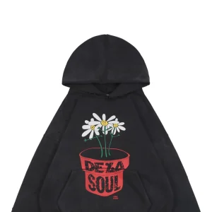 Saint Michael Distressed Potted Flower Graphic Hoodie