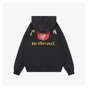 Saint Michael Distressed Potted Flower Graphic Hoodie Back view