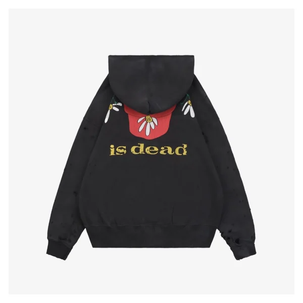 Saint Michael Distressed Potted Flower Graphic Hoodie Back view