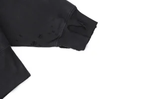 Saint Michael Distressed Potted Flower Graphic Hoodie Cuff