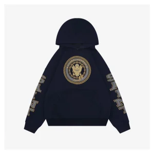 Saint Michael Reflective Angel Medallion Graphic Hoodie Front view