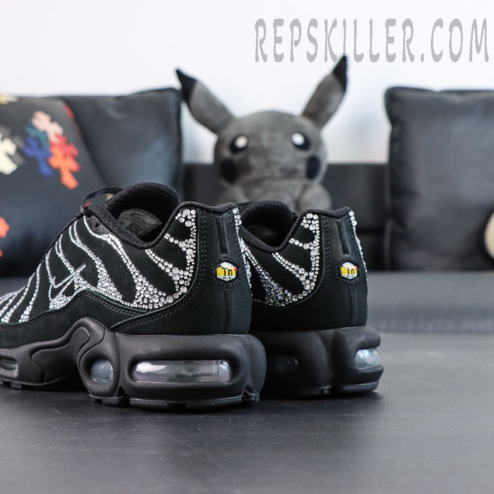 Swarovski x Air Max Plus “Moonlight” rear angled view with visible Air units