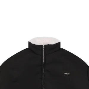 We11done Minimal Logo Shearling Collar Padded Jacket