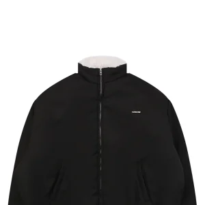 We11done Minimal Logo Shearling Collar Padded Jacket