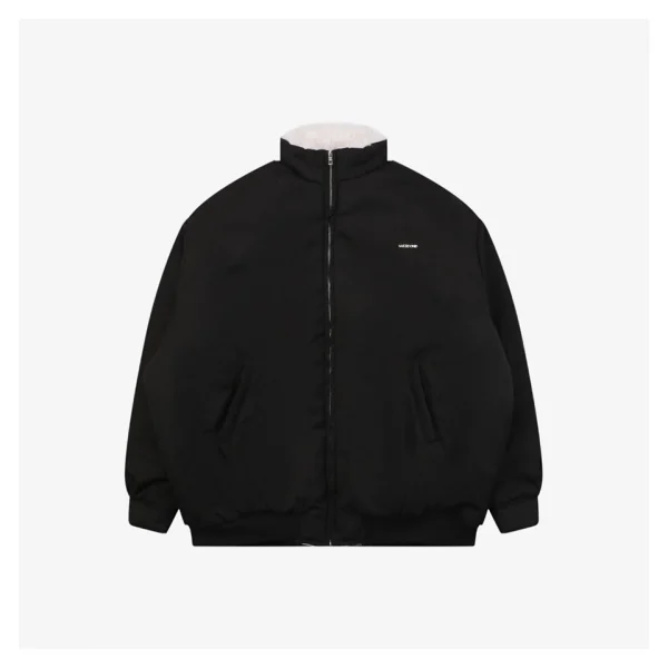 We11done Minimal Logo Shearling Collar Padded Jacket